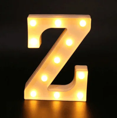 thumbnail image 1 of Letras decorativas Letra del alfabeto Luces LED Lámpara luminosa con números Decoración Luz de noche a batería Fiesta Decoración del dormitorio del bebé, 1 of 5