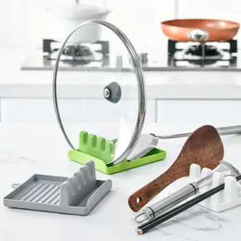 

Non-slip Kitchen Spoon Holders Pad Fork Spatula Rack Shelf Organizer Plastic Spoon Rest Chopsticks Holder Home Kitchen Tools