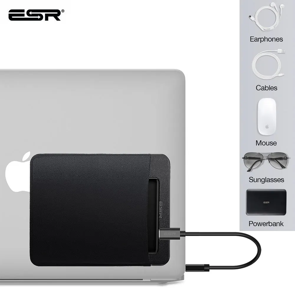 

ESR Adhesive Pouch Bags For iPad Pro 11 12.9 Reusable Storage Bag for iPad Pouch Laptop Tablet Cable/Mouse/Powerbank Organizer
