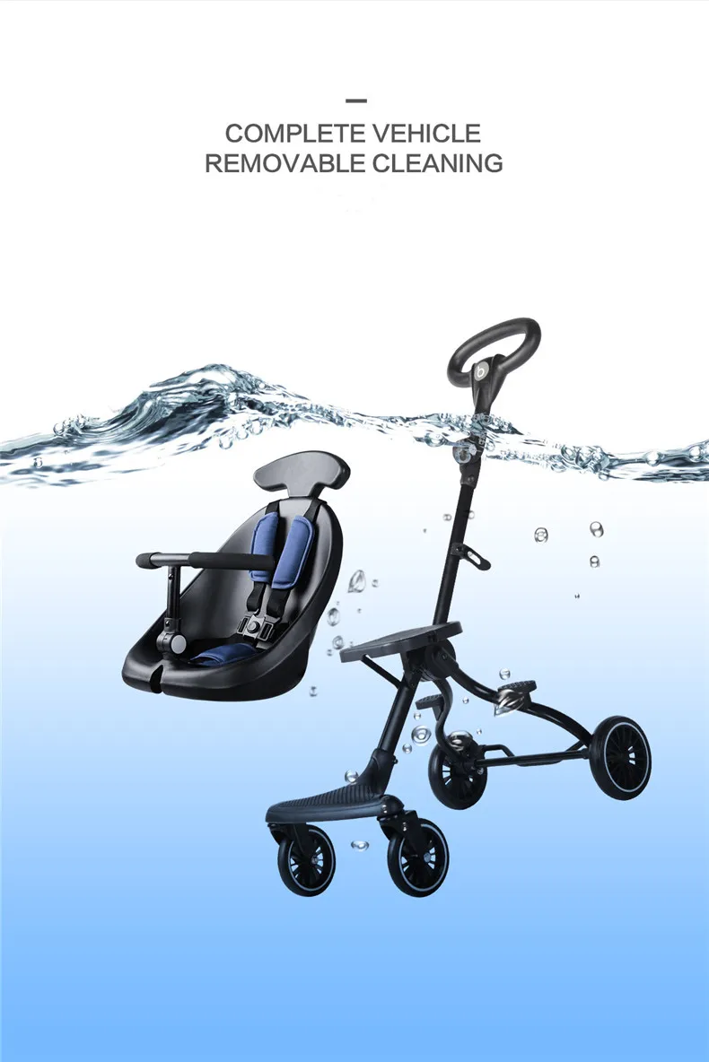 kids vehicle V3 folding portable baby stroller toddler fun slippery chair V1 two way push four wheels stroller