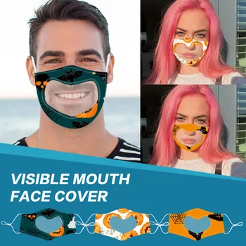 

3PCS Adult Man And Woman Lip Language Halloween Combination Mask Cloth Mouth Mask Washable Face Mask Mouth Caps masques