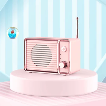 

3D Surround Mini Retro Rechargeable Audio Portable Heavy Bass Bluetooth 5.0 Travel Wireless USB HIFI Stereo Bluetooth Speaker