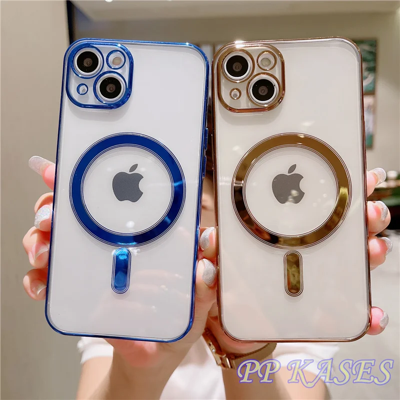  Funda magnética transparente para iPhone 13 transparente con  carga inalámbrica Magna funda delgada a prueba de golpes sin amarilleo (6.1  pulgadas para iPhone 13) : Celulares y Accesorios