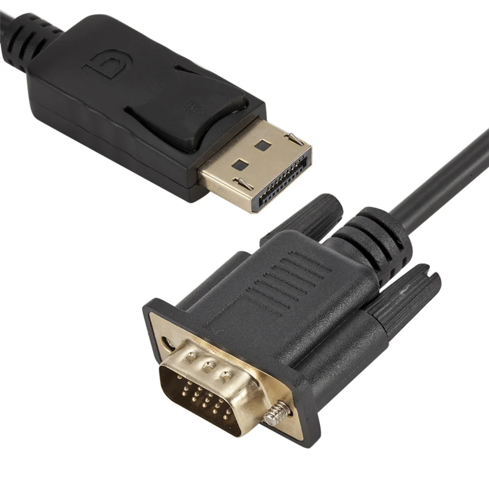 Displayport To VGA Adapter Cable DisplayPort Display Port DP to VGA Adapter Cable 1.8m Male to Male Converter for PC Computer Laptop HDTV Monitor Projector