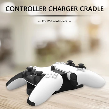 

LED Controller Charger Cradle Elements Lightweight Game Playing for Sony PS5 Joystick Dual USB Charging Station