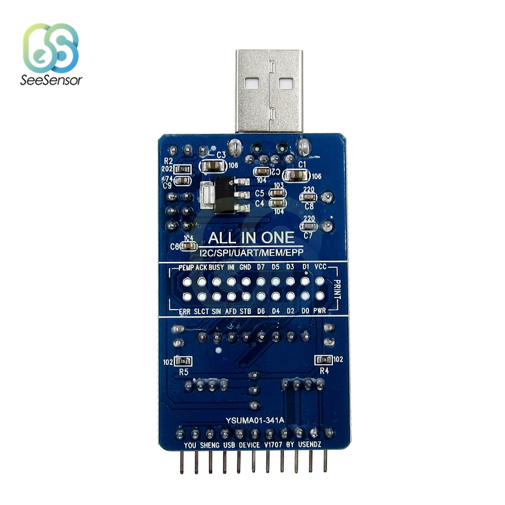 CH341A USB to SPI I2C IIC UART TTL ISP Serial Adapter Module Converter For Serial Brush Debugging RS232 RS485 3.3V 5V
