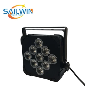 

8X Top Sale Hex 9*18W 6in1 RGABW UV Built in Wireless LED Flat Par Light LED Flat Par Can Disco Event Stage Light