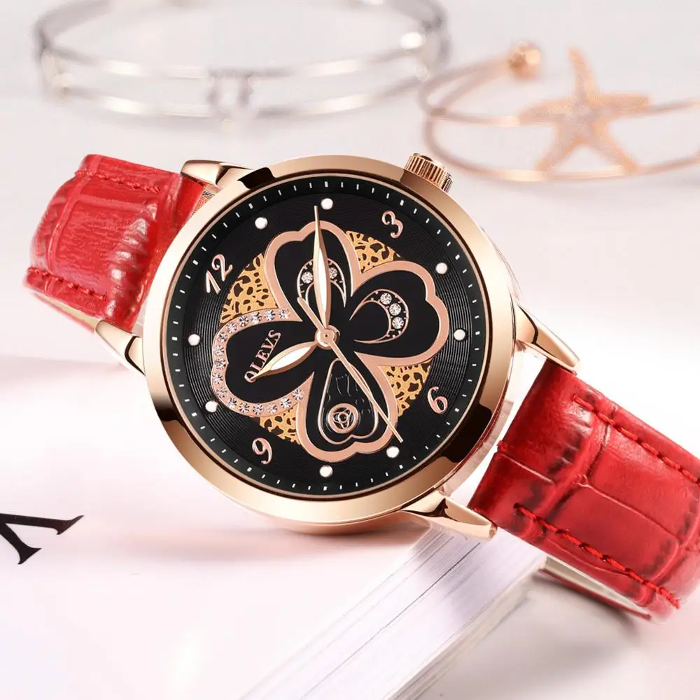 

Gold Watch Women Clover Watches Ladies Creative Steel Women's Bracelet Watches Female Clock Relogio Feminino Montre Femme