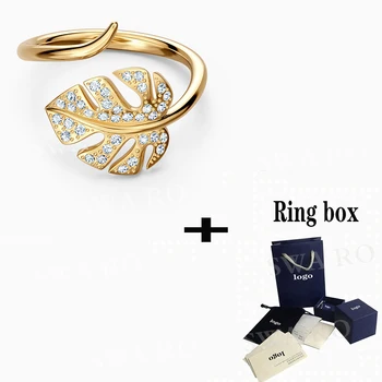 

SWA 2020 New Fashion Classic High Quality Tropical Leaf Open Ring For Wife To Send Mother Birthday Commemorative Romance Gift