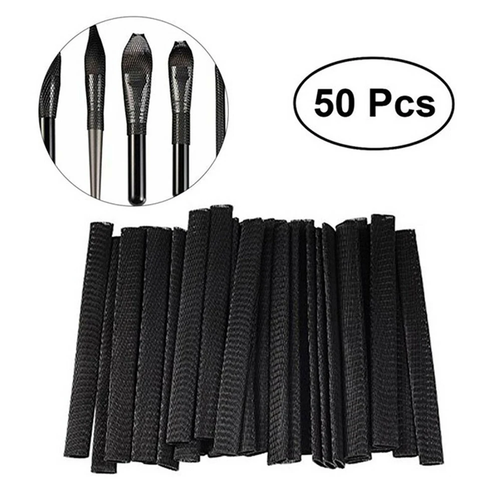 

50Pcs Cosmetic Make Up Brush Pen Netting Cover Mesh Sheath Protectors Guards