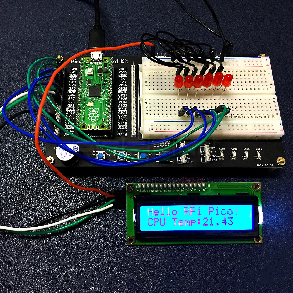Raspberry Pi Pico/Pico W Breakout Breadboard Kit Support LED Lights Buttons Buzzer