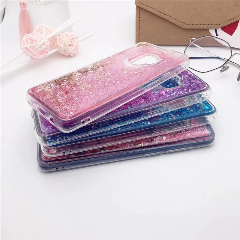 kawaii samsung phone cases For Samsung Galaxy A5 A8 2018 Case Liquid Glitter Quicksand Clear Soft TPU Back Cover For Samsung A7 A9 A6 J8 J4 J6 Plus 2018 samsung silicone