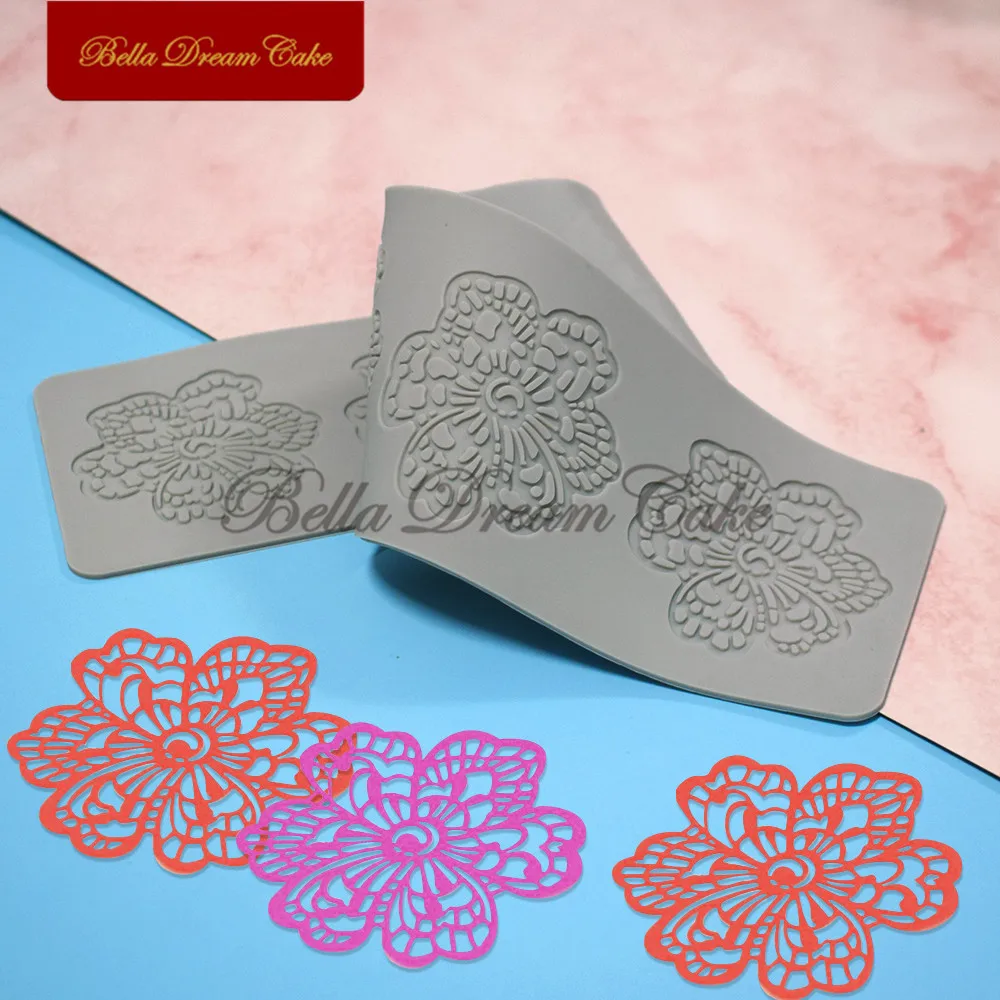 New Flower Pattern Cake Lace Mat Fondant Cake Border Decoration Silicone Pad for Wedding Cake Decorating Tool Baking Accessories images - 6