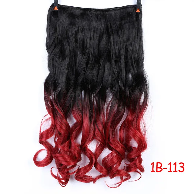 WTB Женские синтетические волнистые длинные волосы для наращивания на 5 клипсах, длинные волосы на 5 клипсах для наращивания из высокотемпературного волокна для женщин - Цвет: 1B-113