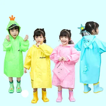 

3D cartoon kids raincoat duck frog pig type rain poncho for hiking polyester waterproof rain coat children windbreaker DW203