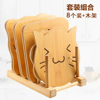

Woodiness Cartoon Heat Insulation Pad Table Non-slip Pan Bowl Cushion Bamboo Tuba Originality Lovely Teacup Cushion Pad