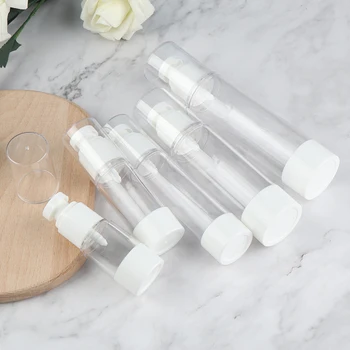 

15-100ml Plastic Travel Bottle Refillable Bottle Transparent Airless Pump Perfume Vacuum Spray Bottle