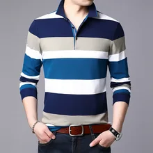 Повседневная полосатая дизайнерская мужская рубашка поло, большие Азиатские размеры 5XL 4XL 3XL-M, весна-осень, длинный рукав, 95% хлопок