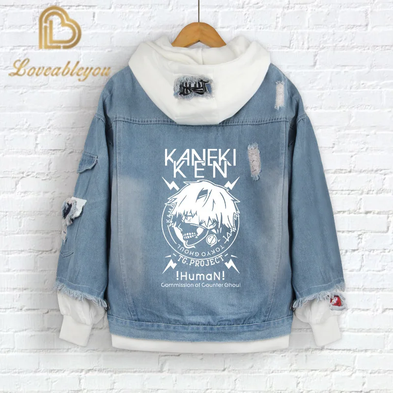 

Tokyo Ghoul Cowboy Sweatshirt Anime Clothes False Two-dimensional Men and Women Denim Jackets Hooded Sweatshirts