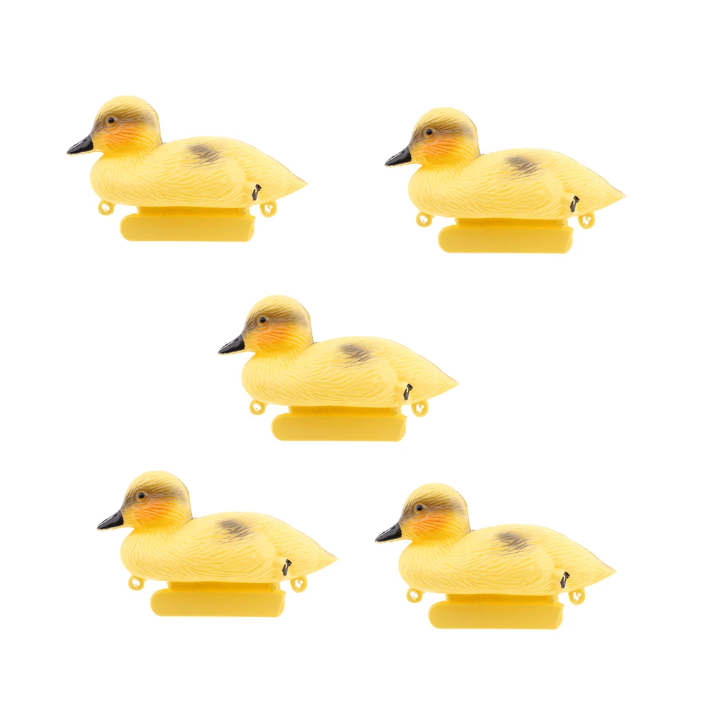 5Pcs Floating Duck Ducklings Fish Pond Ornament Plastic Decoy Mallard Lifesize