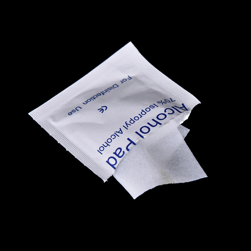 100Pcs Alcohol Swabs Pads Wipes Antiseptic Cleanser Cleaning Sterilization First Aid Home makeup tools