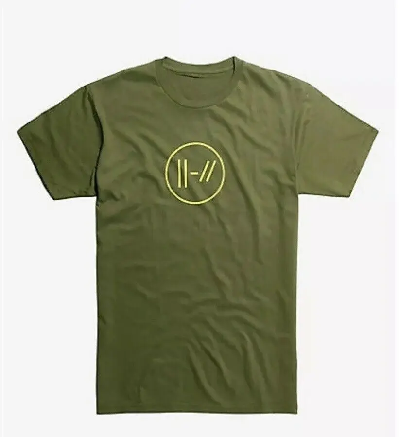 

NEW WITH TAGS Hot Topic Twenty One Pilots TØP Olive Green Tee Shirt