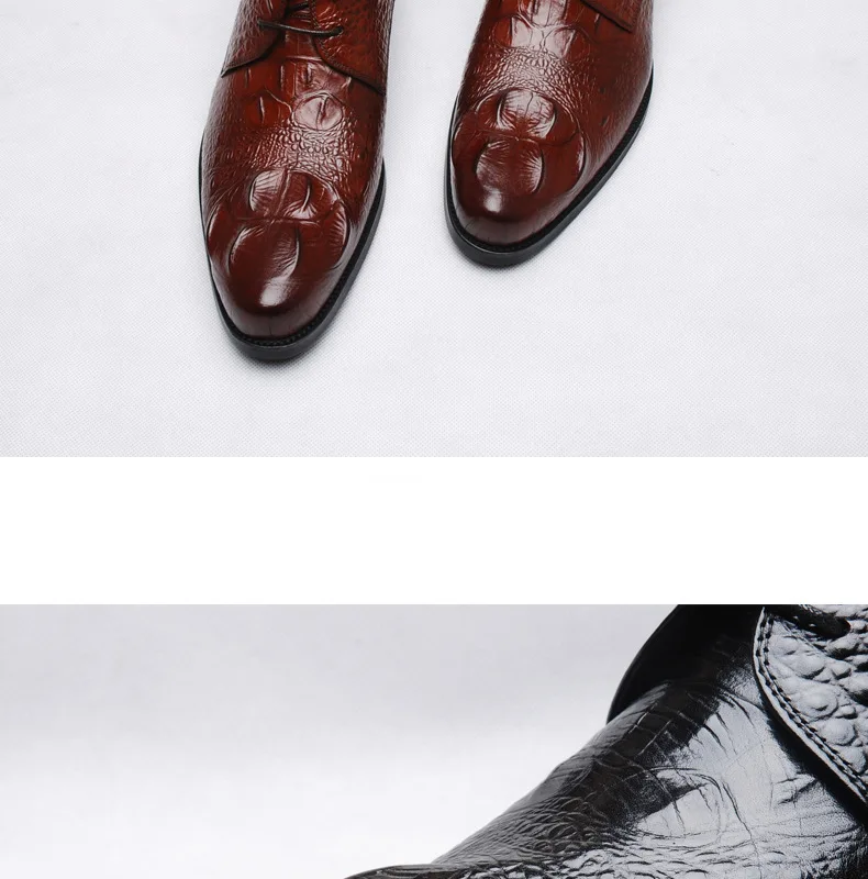 Merkmak/Новая модная мужская обувь из крокодиловой кожи; сезон осень-зима; повседневная мужская кожаная обувь с острым носком в британском стиле; мужские защитные ботинки