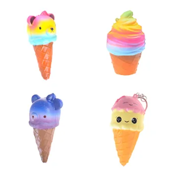 

1pc Soft Jumbo Squishy Ice Cream Slow Rising Fun Poo Squishes Lovely Phone Straps Gift Toys For Boys and Girls