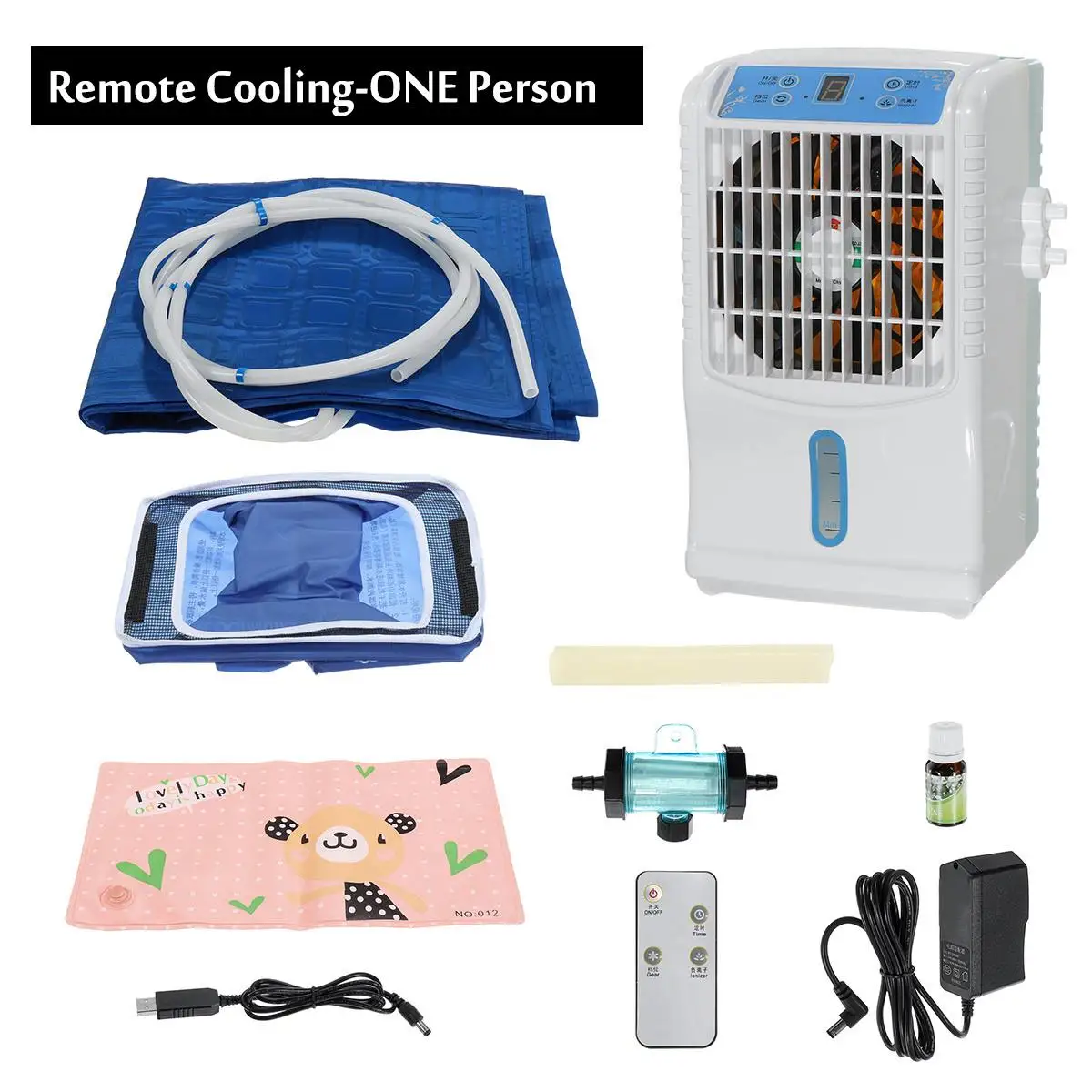 Button 1or2 Person Warmtoo 2-в-1 водяное охлаждение циркуляции переносная люлька накладка+ 5 киосков воздушные кондиционерные вентиляторные отрицательных ионов без Шум электрический вентилятор - Цвет: Button 1or2 Person
