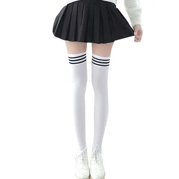 

Sagace Clothes Stripe Women Over Knee High Socks New 1 Pair Girls Cotton Black White Girls Socks Lovely High Socks Women