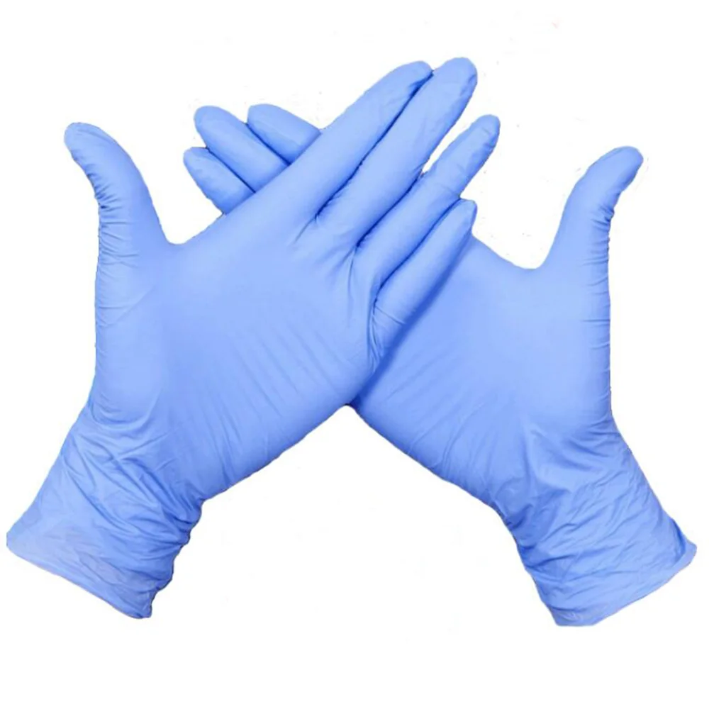 100 шт Одноразовые черные перчатки для уборки дома, моющие перчатки, нитриловые лабораторные перчатки для маникюра, медицинские антистатические перчатки для тату - Цвет: purple S