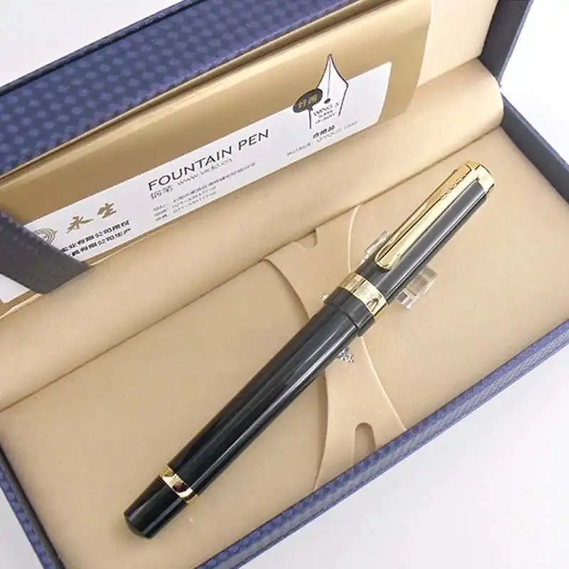 Wing Sung 698 Piston Fountain Pen чернильная ручка 14K Gold Expose Fine Nib бизнес Канцтовары офисные