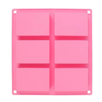 

Silicone Soap Mould 6 Cavity Rectangle Bake Tray Portable for Homemade DIY Mold HG99