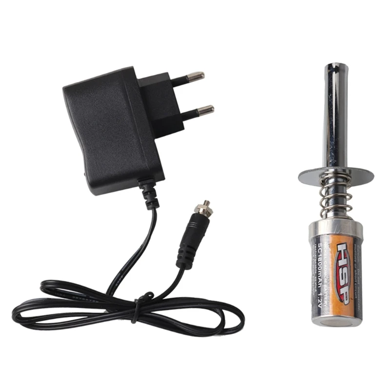 

EU Plug 1.2V 1800mAH Glow Plug Starter Igniter for HSP 1/10 RC Model Car