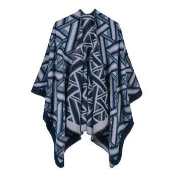 

Fashion 2020 New Geometric Hijab Scarf Bandana Women Cashmere Pashmina Winter Shawl Scarves Ponchos And Capes Foulard Femme