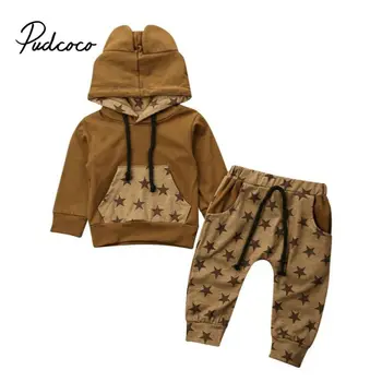

2020 baby spring autumn clothes for toddler clothing set long sleeve hooded sweatshirt+pants kids tracksuit girls boys set suit