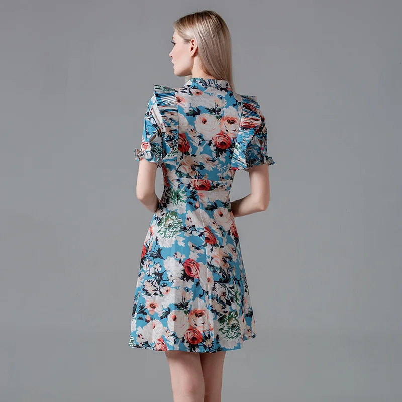 Женское платье с цветочным принтом Simgent Летнее мини рюшами бантом и Vestidos Jurkjes Zomer