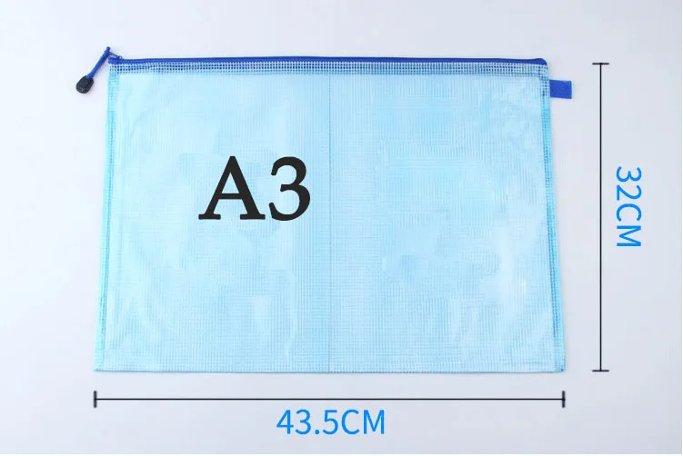 EZONE A3/B4/A4/B5/A5/A6 сумка для файлов 1 шт. прозрачный сетчатый файл карман Сумка для документов ручка сумка на молнии дизайн канцелярская сумка цвет случайный