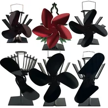 3/4/5/6 lâminas calor alimentado fogão fã helicóptero chrismas árvore em forma de ventilador para casa fogão silencioso fã eficiente distribuição de calor