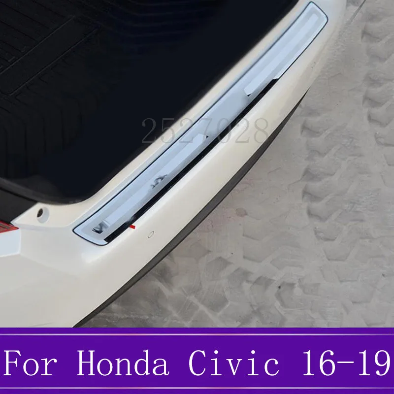 Outer Rear Protection Sill Trunk Tread Plate Trim 1p For Honda Civic Sedan 16-18