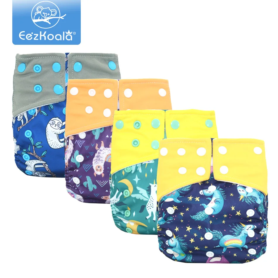 EezKoala Eco-friendly  Cloth Pocket Diaper Sude Cloth  Baby Nappy with two pockets Washable &Adjustable Cloth Pocket Baby Nappys happy flute one size pocket cloth diaper suede cloth inner use with insert resuable waterproof baby diaper