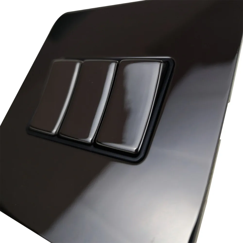 Wallpad H6 черный никель 3 банды 1 способ 2 способ светодиодный Электрический рокер переключатель из нержавеющей стали панель металлическая кнопка