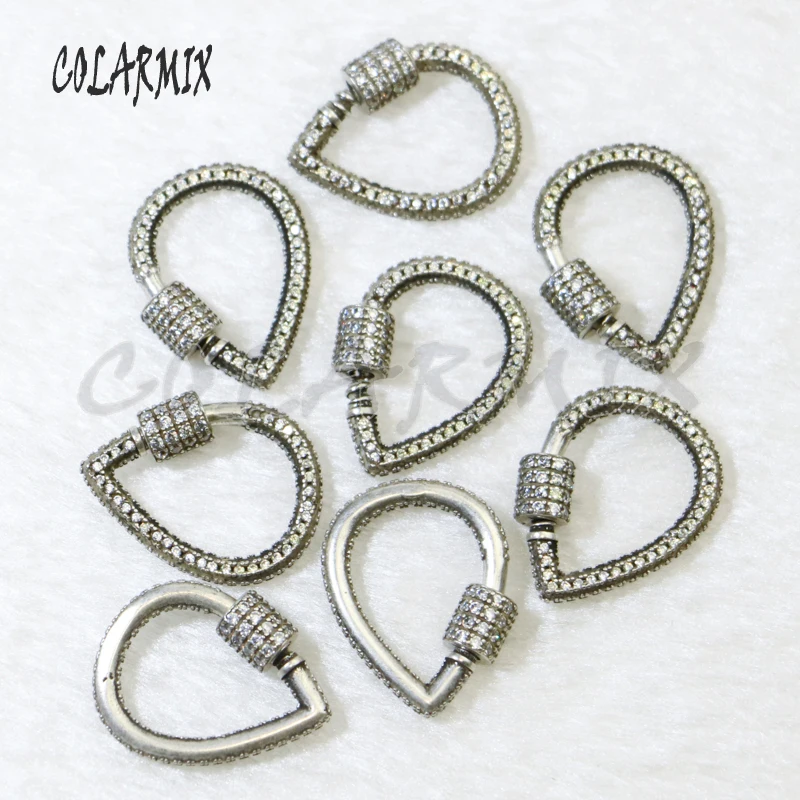 5pcs drop shape screw clasp for necklace jewelry accessories for women Ancient silver jewels crystal clasp DIY necklace 5990