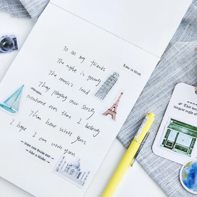 40 팩/많은 새로운 한 사람 여행 종이 스티커 DIY 장식 스티커 Scrapbooking 라벨 인감 스티커 kawaii 편지지
