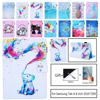

Pu Leather Tablet Case For Samsun Tab A 8.0 2019 Coque Flip Case For Galaxy Tab A 8.0 2019 Case T295 SM-T295 SM-T290 Case Cover