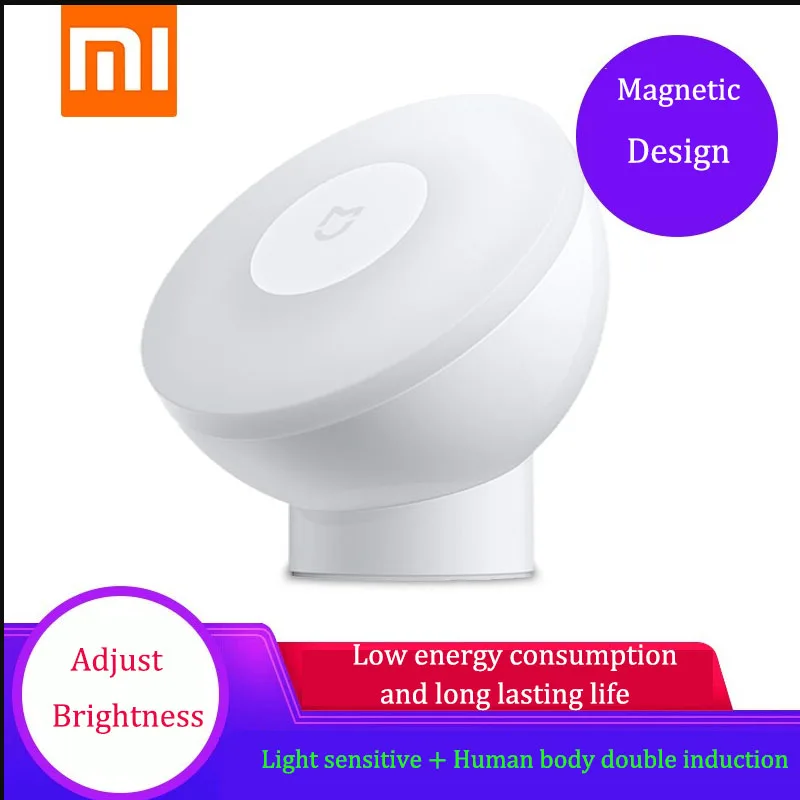 Новый Xiaomi Mijia светодиодная Индукционная лампа ночник 2 360 Вращающийся