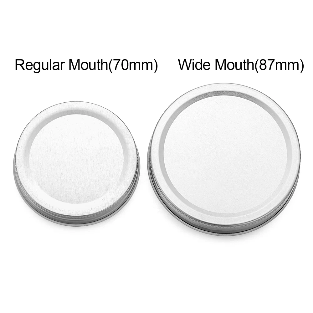 Canning Lids Leak-Proof Wide Mouth Mason Jar Lids Tinplate Jar Caps Home Kitchen Food Storage Accessories 10Pcs/Pack