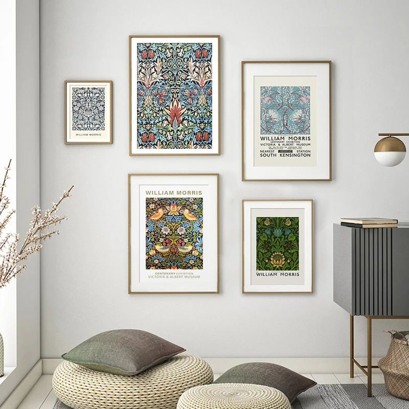 

Vintage Floral Poster William Morris Museum Exhibition Print Canvas Painting Wall Art Picture Unique Modern Home Office Decor