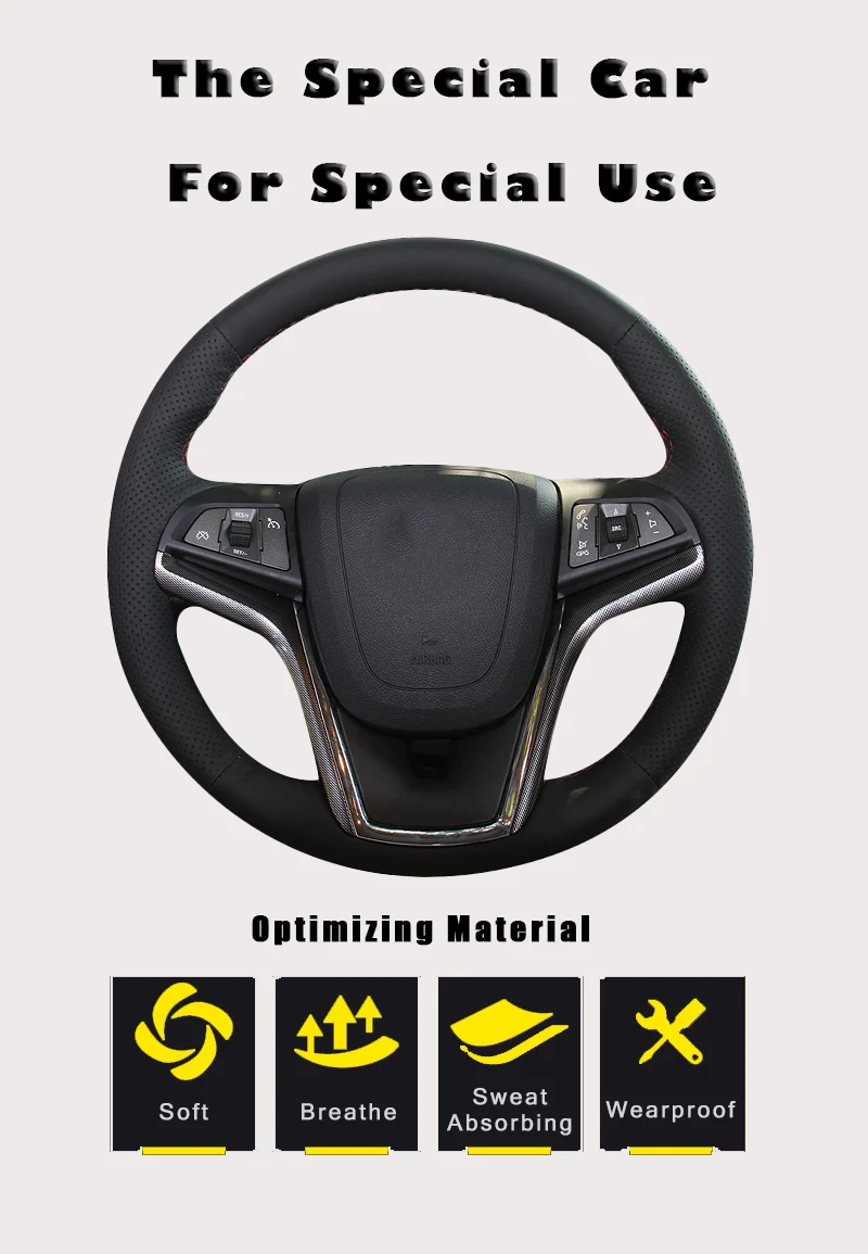 Авто оплетка на руле Крышка для Chevrolet Malibu 2011- вольт 2011- автомобильные чехлы интерьер автомобильные аксессуары-Стайлинг