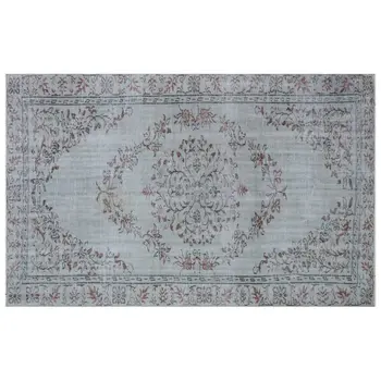 

Handmade Gray Vintage Overdyed Turkish Area Rug 181x283 Cm-5'11''X9'3''